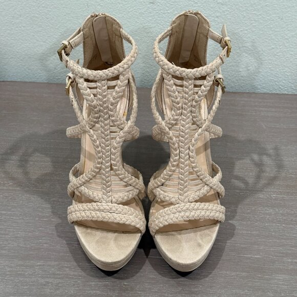 Aldo Braided Platform Faux Suede High Heels - Picture 5 of 12